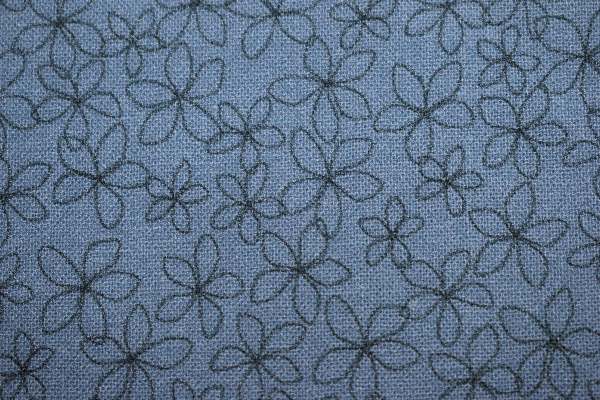 Pale Blue floral fabric, stencil flower Quilting fabric, cotton fabric, blue fabric, Price by the Half Metre The Quilt Sanctuary