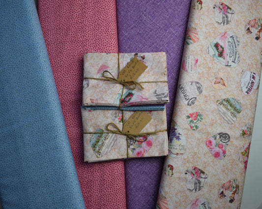 Valentine Fat Quarter bundle, quilting fabric bundle, heart fabric, quilting fabric, cotton fabric, victorian fabric, love fabric The Quilt Sanctuary