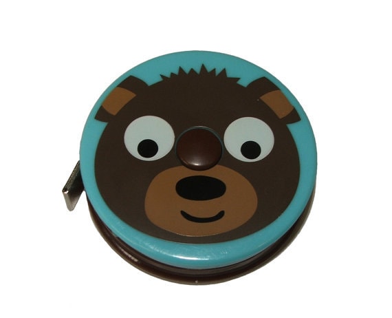 Childrens tape measure, bear tape measure, metro zoo, childrens sewing, sewing gift, tape measure, retractable tape measure, red bear The Quilt Sanctuary