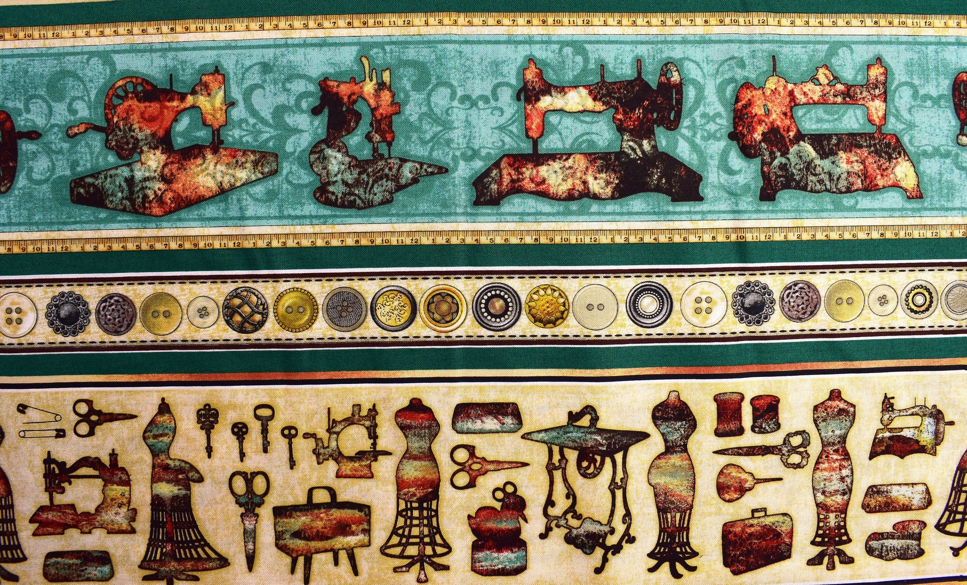sewing motif fabric , cotton fabric, quilting fabric, quilt fabric, dan morris, quilting treasures, fabric borders The Quilt Sanctuary