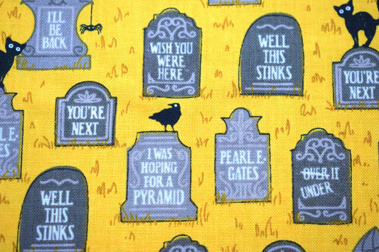gravestone fabric, halloween Quilting fabric, cotton fabric - Price per Half Metre The Quilt Sanctuary