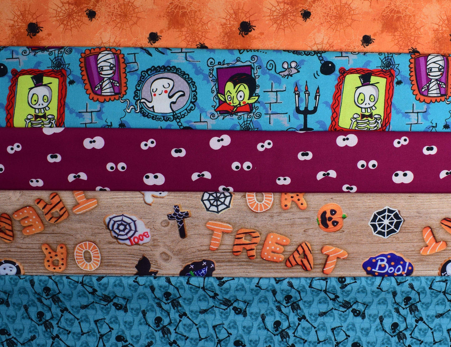 Halloween fabric bundle, Quilting fabrics , cotton fabric, fabric bundles, childrens fabric bundle, scary fabric bundle, vampire fabric The Quilt Sanctuary