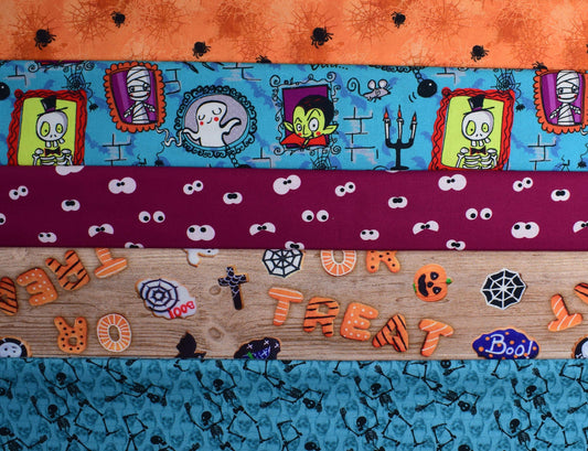Halloween fabric bundle, Quilting fabrics , cotton fabric, fabric bundles, childrens fabric bundle, scary fabric bundle, vampire fabric The Quilt Sanctuary