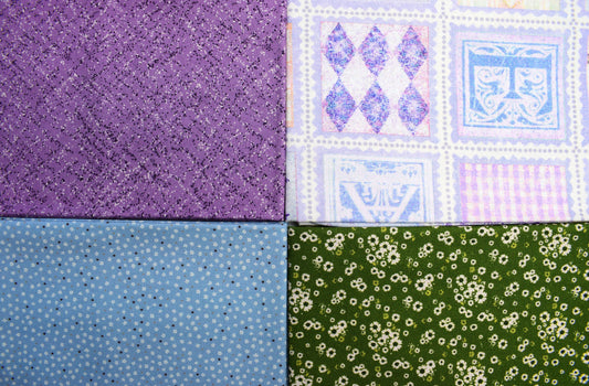 patchwork pattern Fat Quarter bundle, quilting fabric bundle, pastel colours, quilting block fabric, letter fabric, patchwork bundle The Quilt Sanctuary