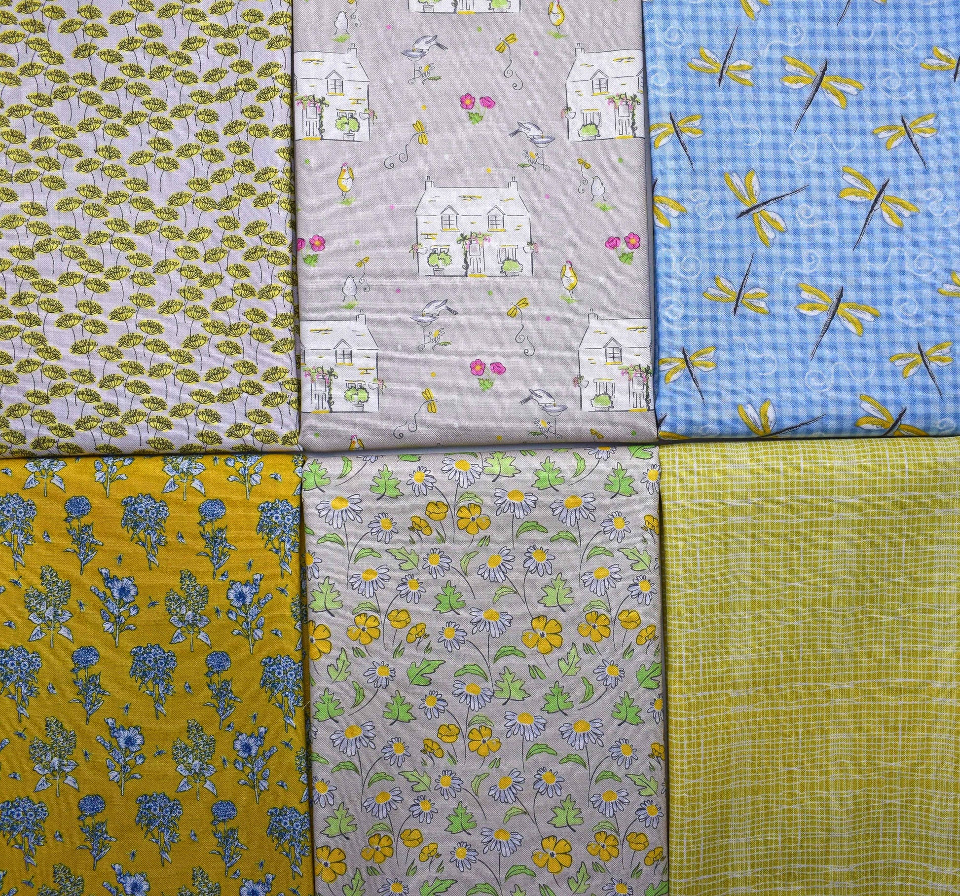 Spring time fabric bundle, Country cottage fabric bundle, Quilting fabrics The Quilt Sanctuary