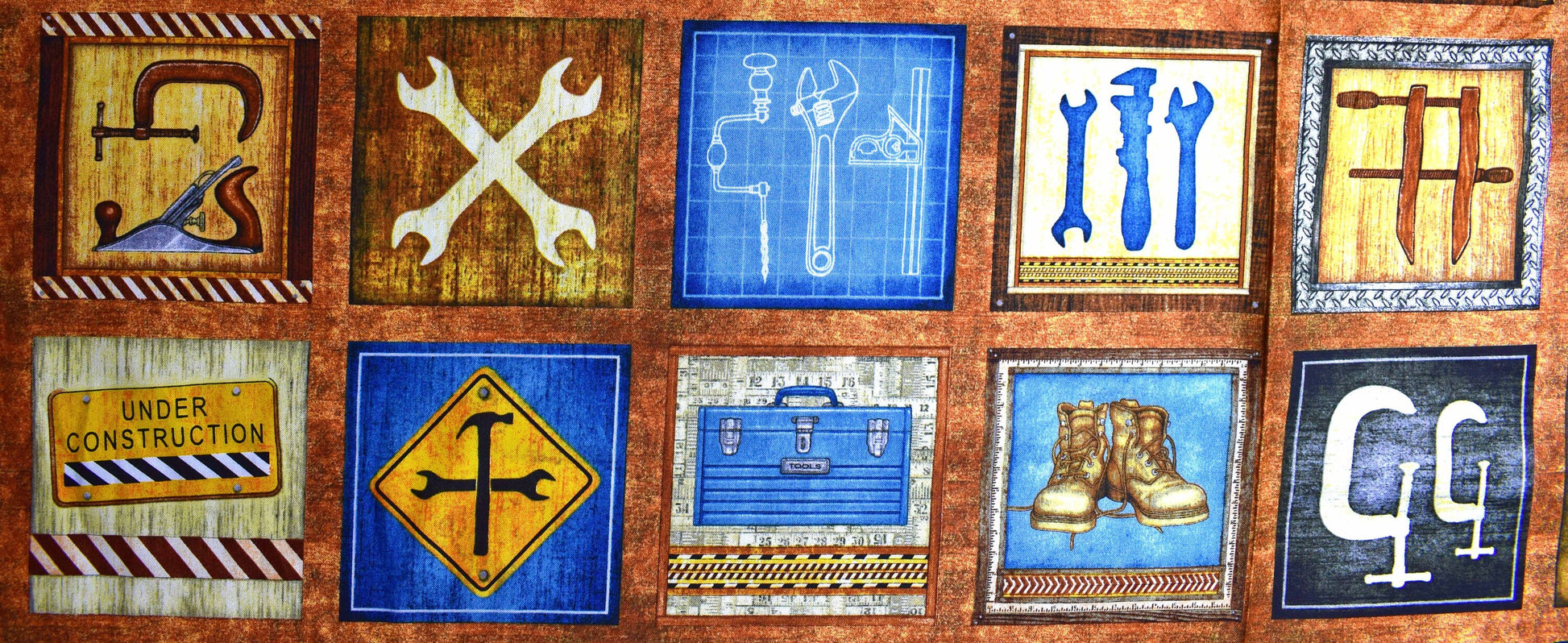 woodwork fabric panel, craftsman quilting panel, quilting treasures fabric panel, mens fabric The Quilt Sanctuary