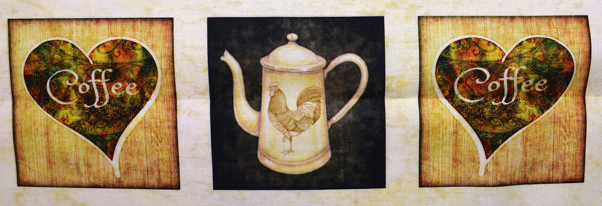 Coffee fabric panel, Quilting panel, cotton fabric, quilting treasures, dan morris cafe all day The Quilt Sanctuary