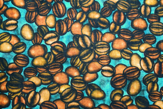 Coffee bean fabric, Quilting fabric, cotton fabric, quilting treasures, cafe all day - Price by the Half Metre The Quilt Sanctuary