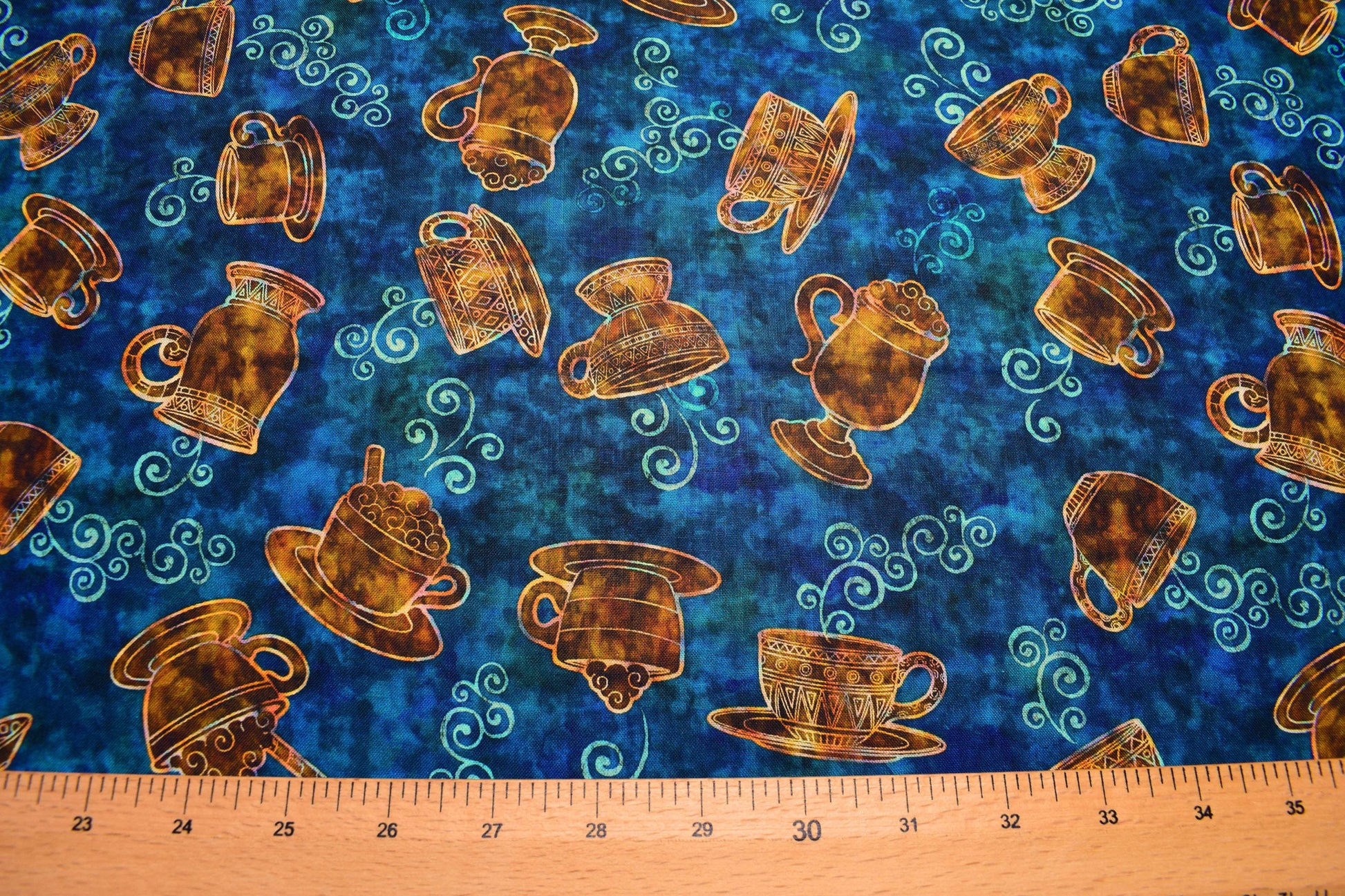 large coffee cup fabric, Quilting fabric, cotton fabric, quilting treasures, cafe all day - Price by the Half Metre The Quilt Sanctuary
