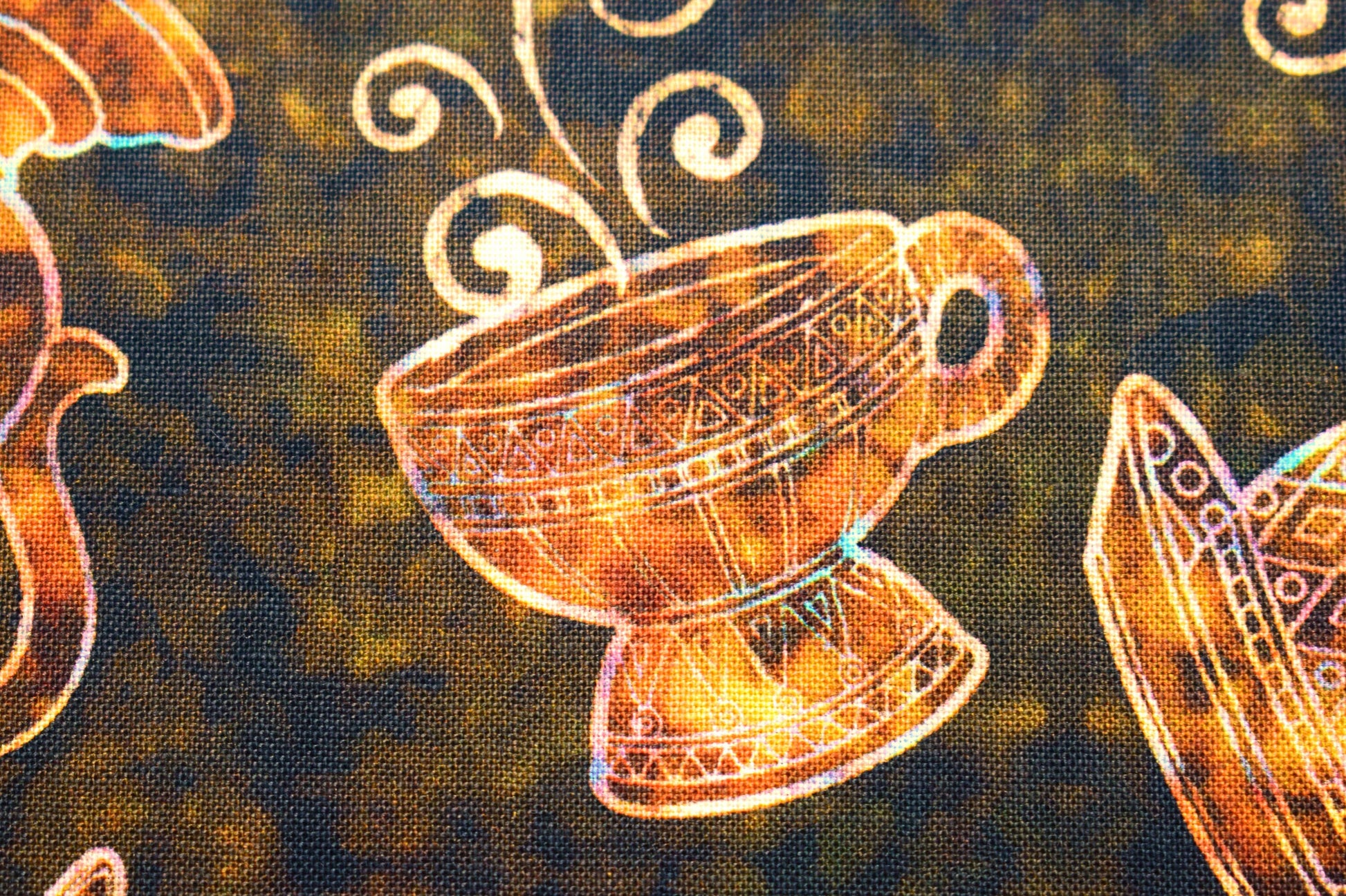 Coffee cups fabric, Quilting fabric, cotton fabric, quilting treasures, cafe all day - Price by the Half Metre The Quilt Sanctuary