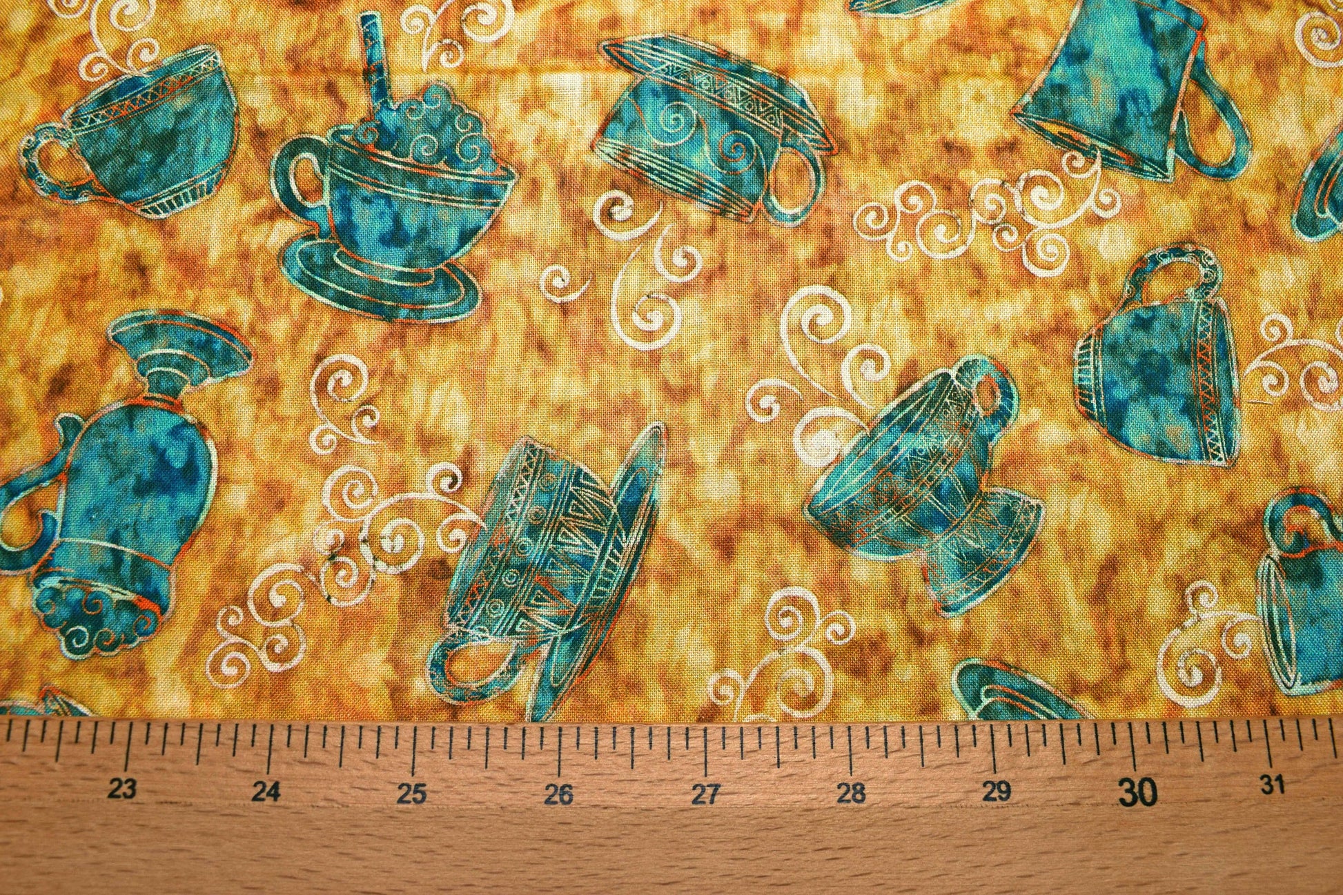 cup of coffee fabric, Quilting fabric, cotton fabric, quilting treasures, cafe all day - Price by the Half Metre The Quilt Sanctuary