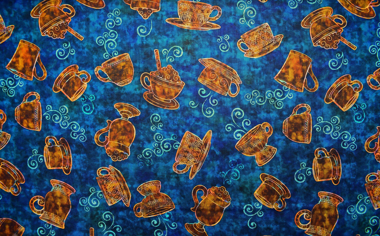 large coffee cup fabric, Quilting fabric, cotton fabric, quilting treasures, cafe all day - Price by the Half Metre The Quilt Sanctuary