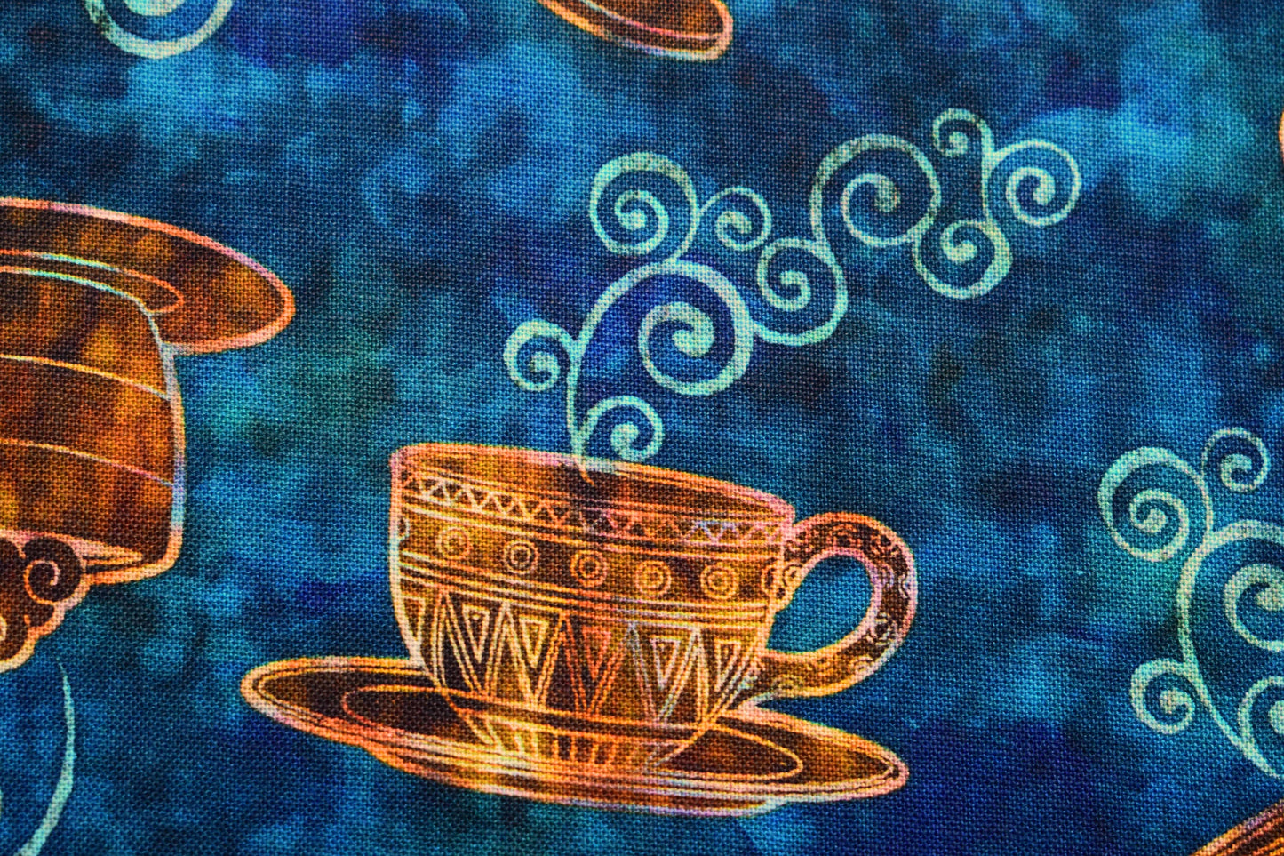 large coffee cup fabric, Quilting fabric, cotton fabric, quilting treasures, cafe all day - Price by the Half Metre The Quilt Sanctuary