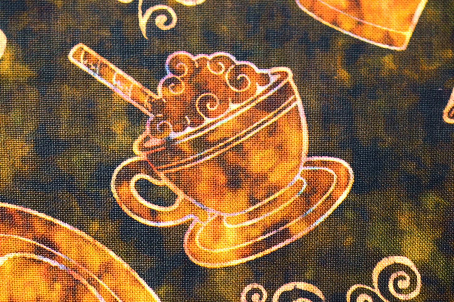 Coffee cups fabric, Quilting fabric, cotton fabric, quilting treasures, cafe all day - Price by the Half Metre The Quilt Sanctuary