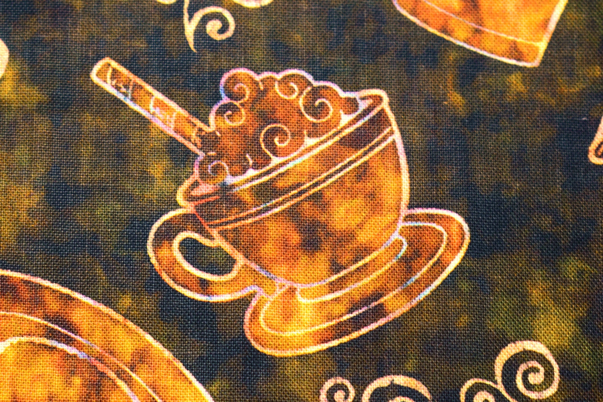 Coffee cups fabric, Quilting fabric, cotton fabric, quilting treasures, cafe all day - Price by the Half Metre The Quilt Sanctuary