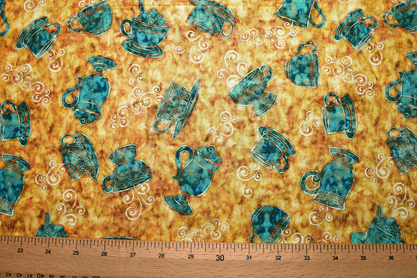 cup of coffee fabric, Quilting fabric, cotton fabric, quilting treasures, cafe all day - Price by the Half Metre The Quilt Sanctuary