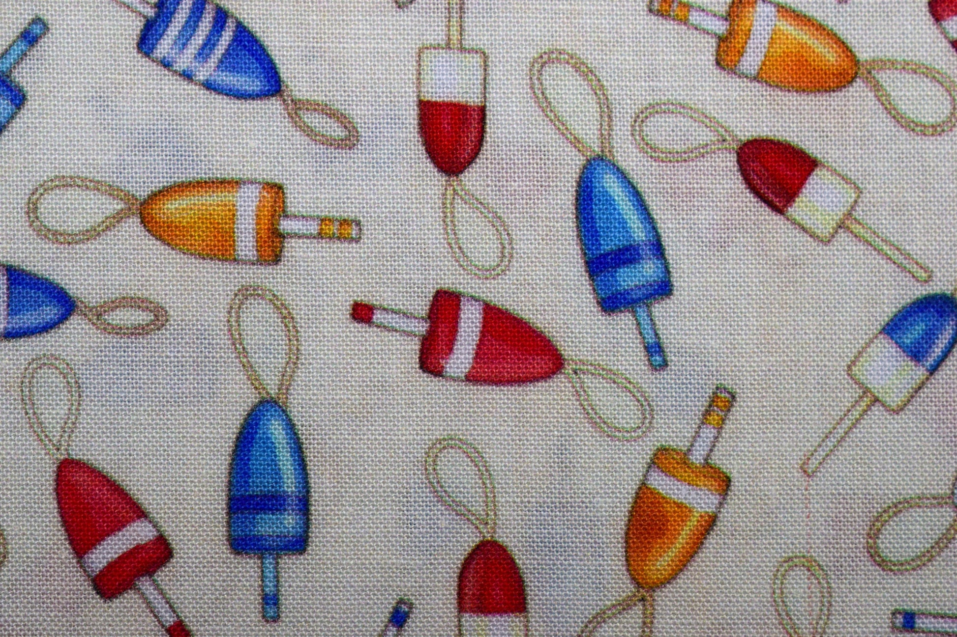 Cream fishing floats fabric, Quilting fabric, Smooth Sailing, price by the half metre The Quilt Sanctuary