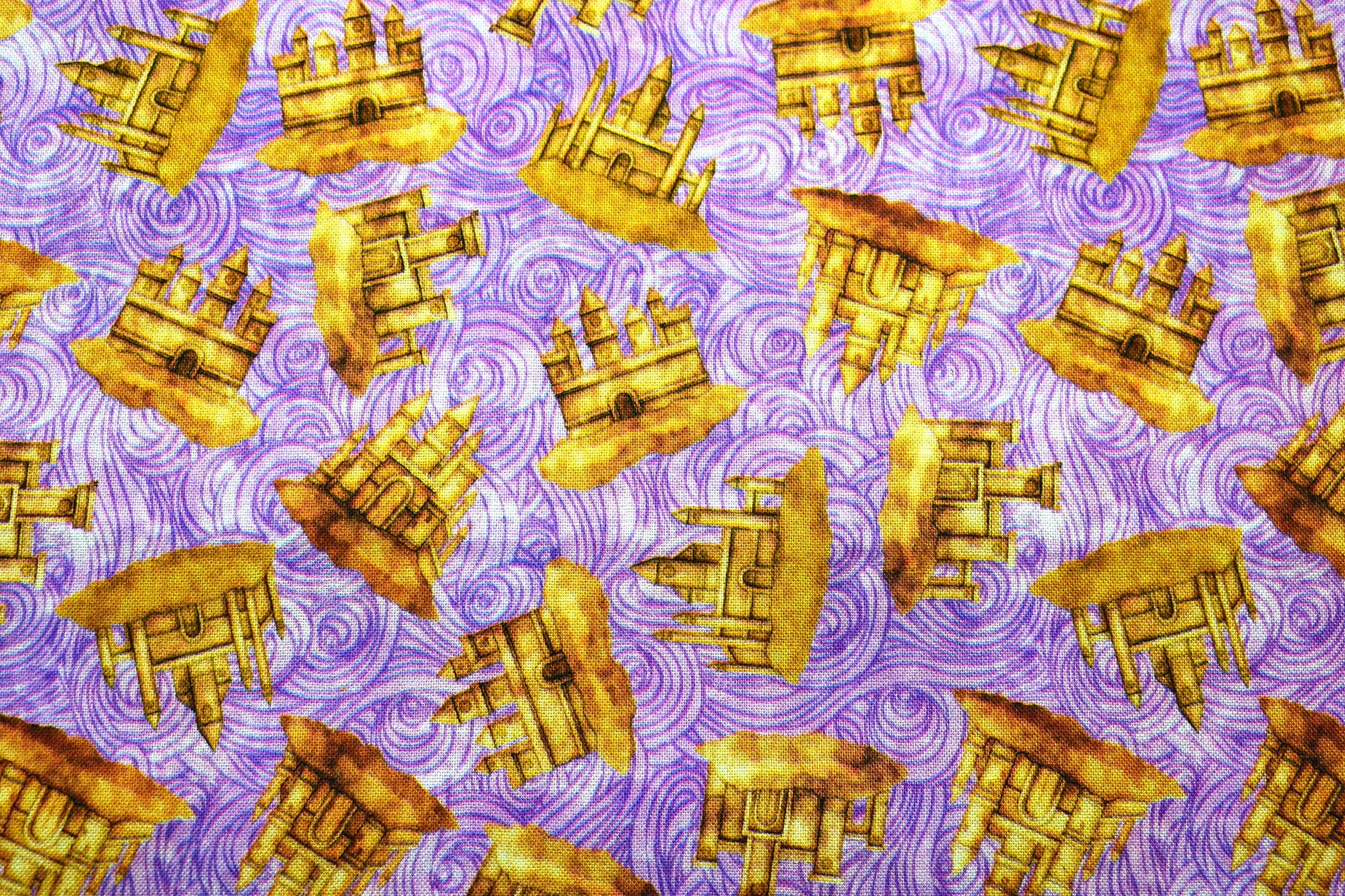 Lilac Sandcastle Fabric, Quilting fabric, Sea Serenade, price by the half metre The Quilt Sanctuary