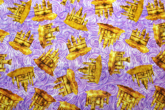 Lilac Sandcastle Fabric, Quilting fabric, Sea Serenade, price by the half metre The Quilt Sanctuary