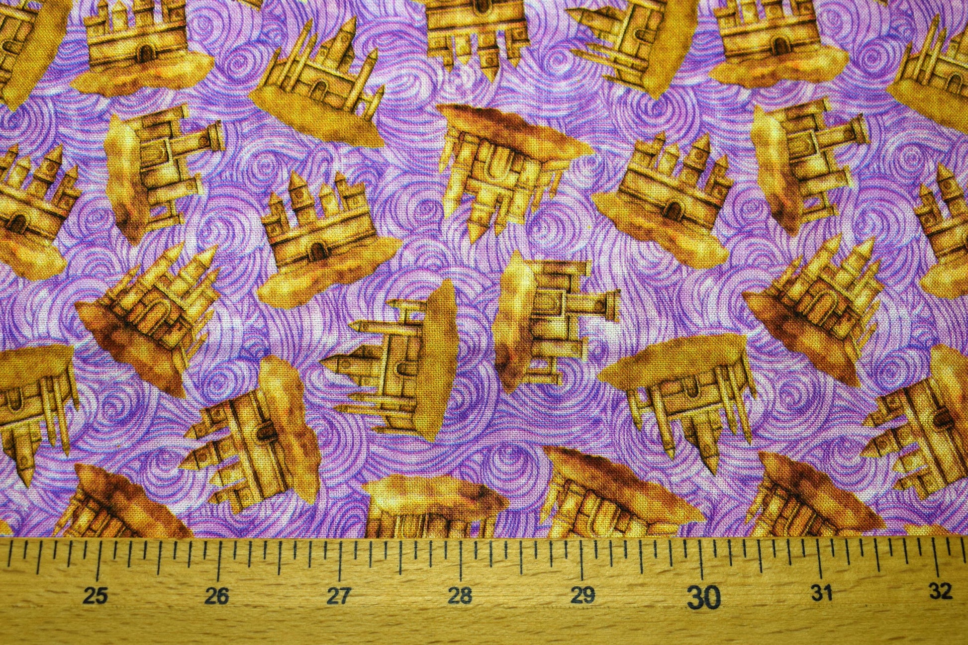 Lilac Sandcastle Fabric, Quilting fabric, Sea Serenade, price by the half metre The Quilt Sanctuary