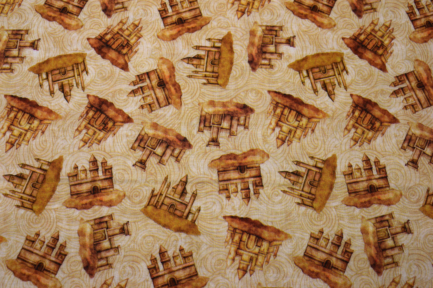 beach fabric, Sepia Sandcastle Fabric, Quilting fabric, Sea Serenade, price by the half metre The Quilt Sanctuary