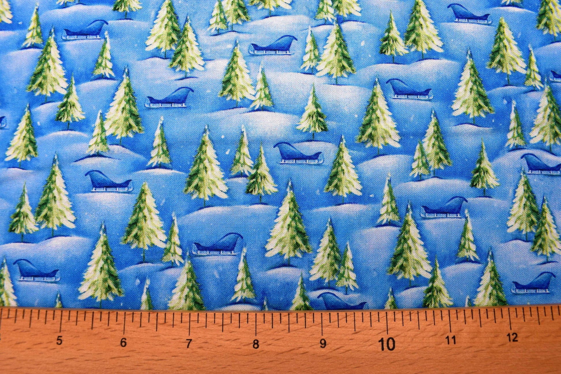 Christmas trees Fabric, Christmas Quilting fabric, Wooldland Cuties, price by the half metre The Quilt Sanctuary