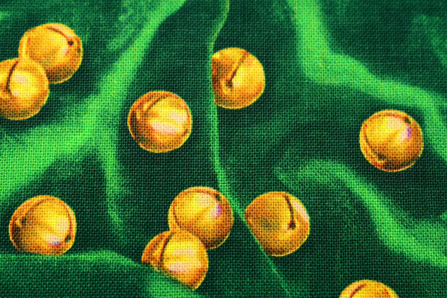 Green Christmas bells fabric, Santa's List, Christmas Quilting fabric, price by the half metre The Quilt Sanctuary