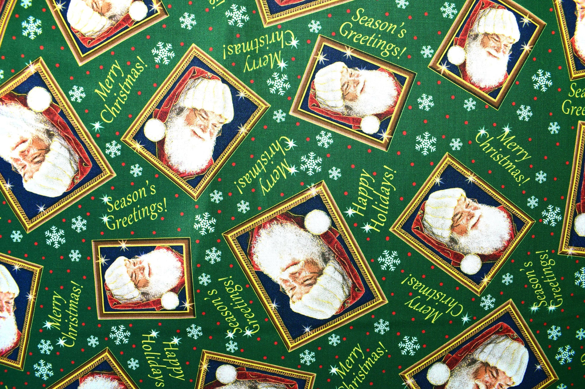 Santa Claus fabric, Santa's List, Christmas Quilting fabric, price by the half metre The Quilt Sanctuary