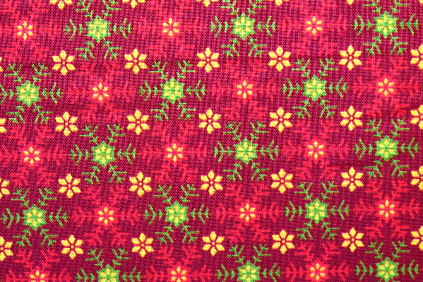 Red snowflake fabric, Santa's List, Christmas Quilting fabric, price by the half metre The Quilt Sanctuary