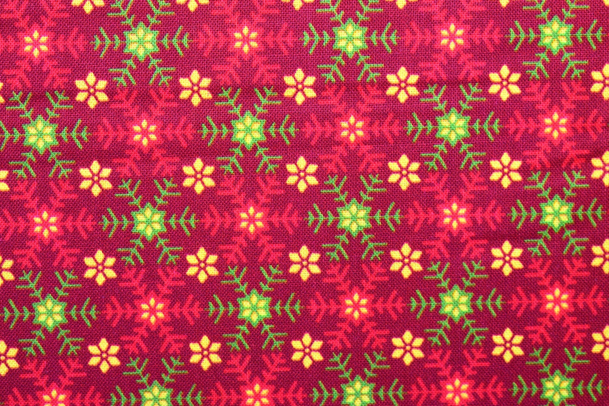 Red snowflake fabric, Santa's List, Christmas Quilting fabric, price by the half metre The Quilt Sanctuary