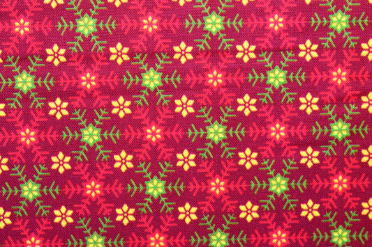 Red snowflake fabric, Santa's List, Christmas Quilting fabric, price by the half metre The Quilt Sanctuary