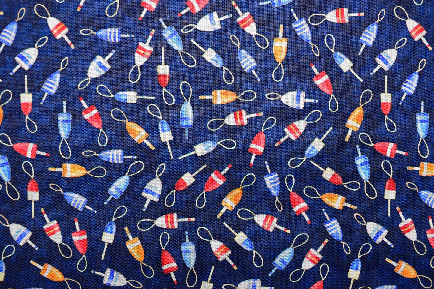 Navy fishing floats fabric, Quilting fabric, Smooth Sailing, price by the half metre The Quilt Sanctuary