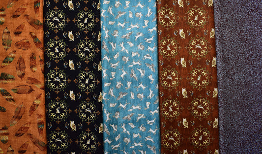 woodland creature fabric collection, Quilting fabric bundle, cotton fabric, quilting fabric The Quilt Sanctuary