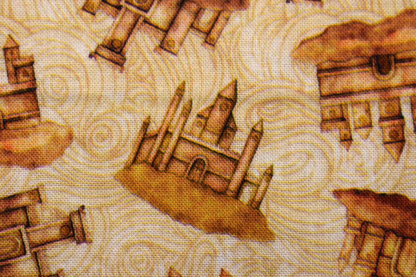 beach fabric, Sepia Sandcastle Fabric, Quilting fabric, Sea Serenade, price by the half metre The Quilt Sanctuary