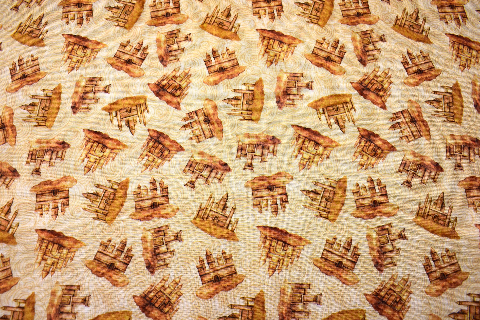 beach fabric, Sepia Sandcastle Fabric, Quilting fabric, Sea Serenade, price by the half metre The Quilt Sanctuary