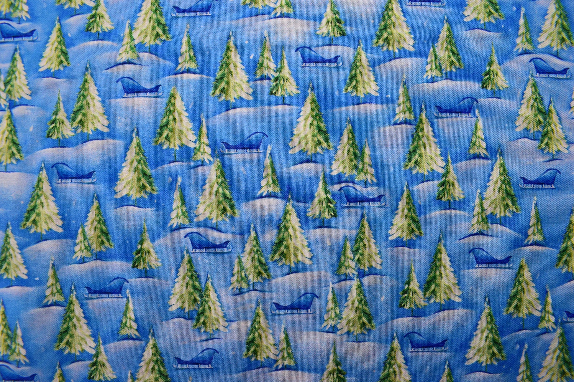Christmas trees Fabric, Christmas Quilting fabric, Wooldland Cuties, price by the half metre The Quilt Sanctuary