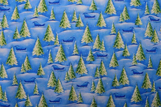 Christmas trees Fabric, Christmas Quilting fabric, Wooldland Cuties, price by the half metre The Quilt Sanctuary