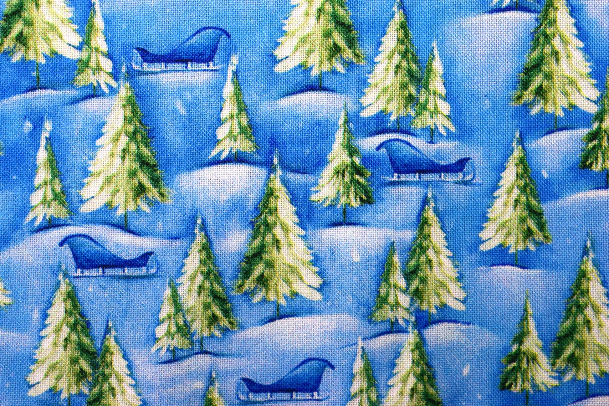 Christmas trees Fabric, Christmas Quilting fabric, Wooldland Cuties, price by the half metre The Quilt Sanctuary