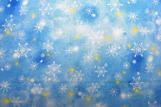 Light Blue snowflake fabric, woodland Cuties, Christmas Quilting fabric, price by the half metre The Quilt Sanctuary