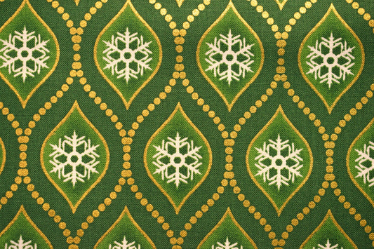 Green geometric fabric, Celestial Winter Fabric , Quilting fabric, Jason Yenter - Price by the Half Metre The Quilt Sanctuary