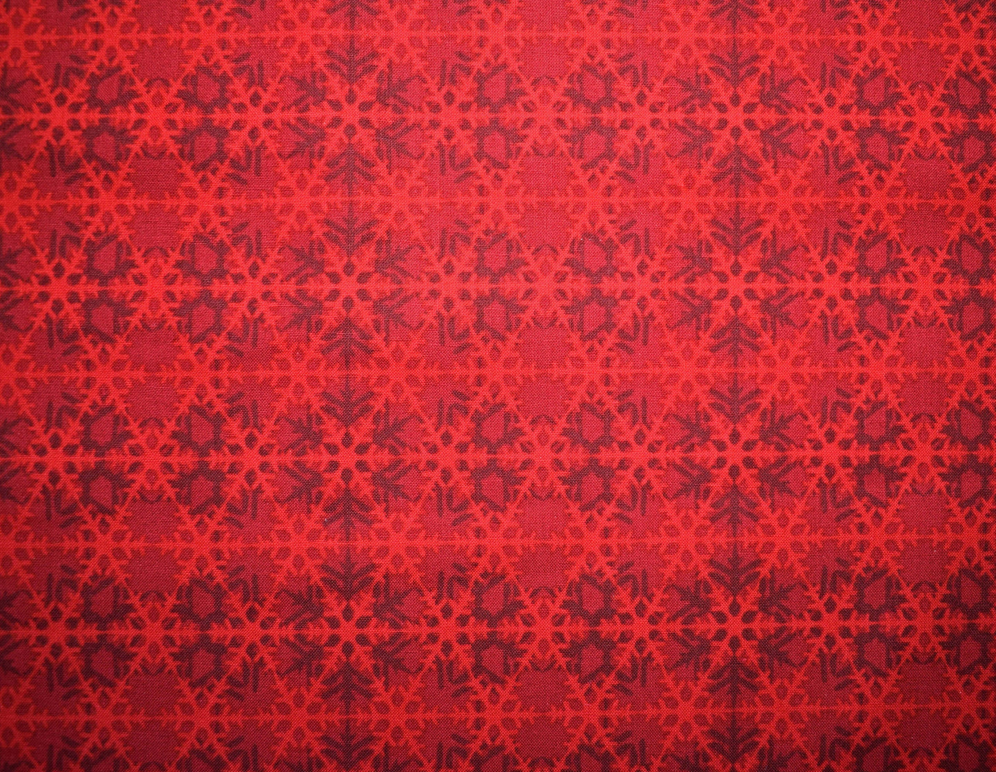 Red lattice fabric, Celestial Winter Fabric , Quilting fabric, Jason Yenter - Price by the Half Metre The Quilt Sanctuary