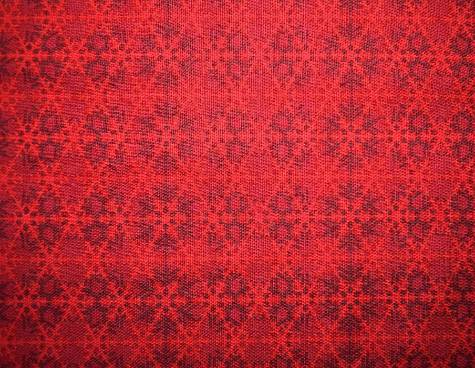 Red lattice fabric, Celestial Winter Fabric , Quilting fabric, Jason Yenter - Price by the Half Metre The Quilt Sanctuary
