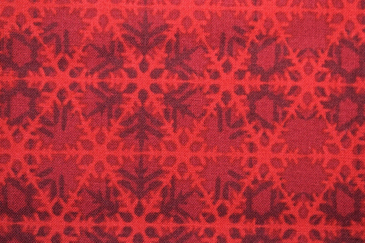 Red lattice fabric, Celestial Winter Fabric , Quilting fabric, Jason Yenter - Price by the Half Metre The Quilt Sanctuary
