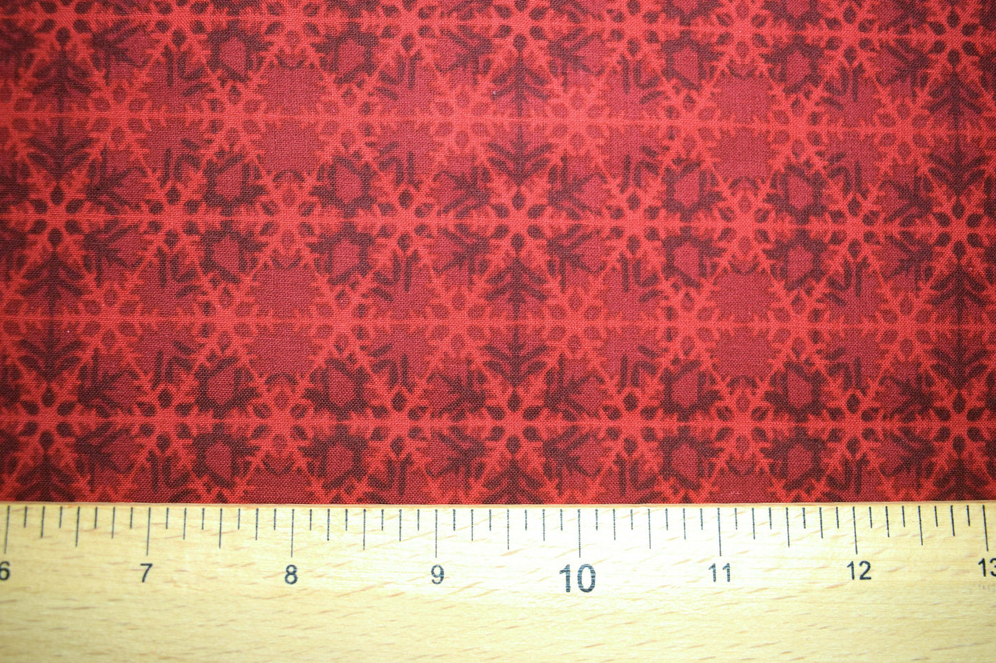 Red lattice fabric, Celestial Winter Fabric , Quilting fabric, Jason Yenter - Price by the Half Metre The Quilt Sanctuary