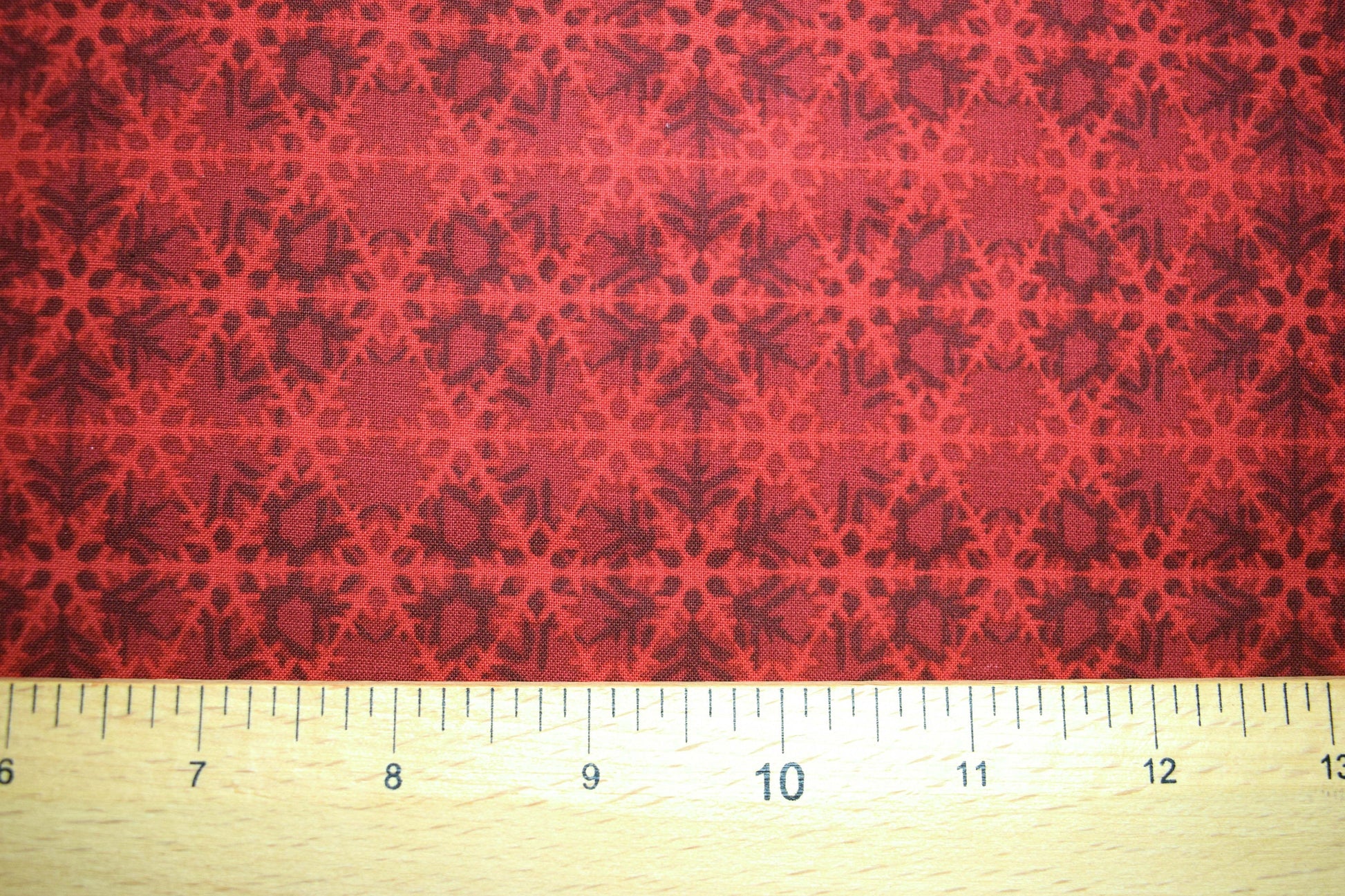 Red lattice fabric, Celestial Winter Fabric , Quilting fabric, Jason Yenter - Price by the Half Metre The Quilt Sanctuary