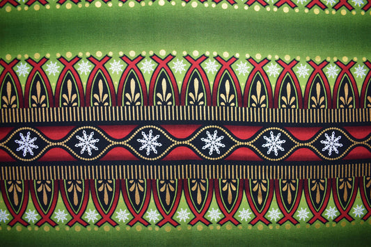 Green border fabric, Celestial Winter Fabric , Quilting fabric, Jason Yenter - Price by the Half Metre The Quilt Sanctuary
