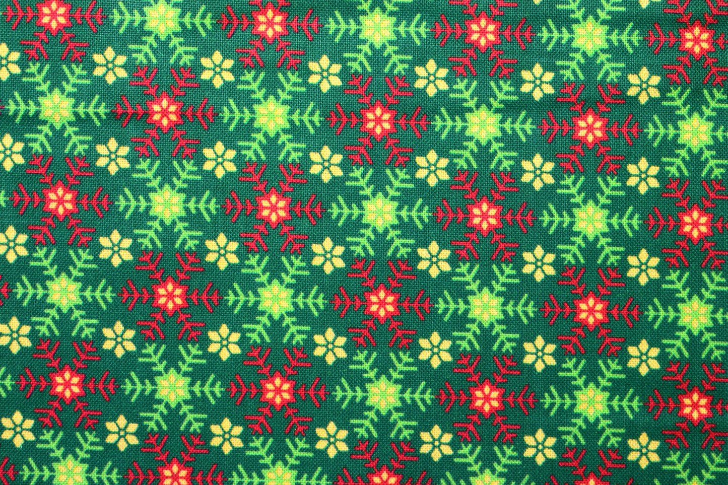 Green snowflake fabric, Santa's List, Christmas Quilting fabric, price by the half metre The Quilt Sanctuary