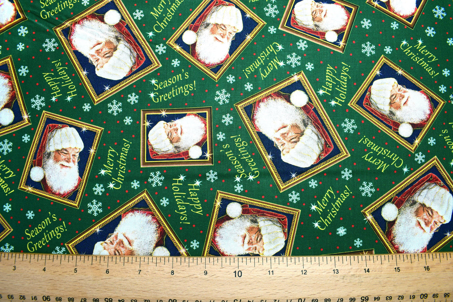 Santa Claus fabric, Santa's List, Christmas Quilting fabric, price by the half metre The Quilt Sanctuary