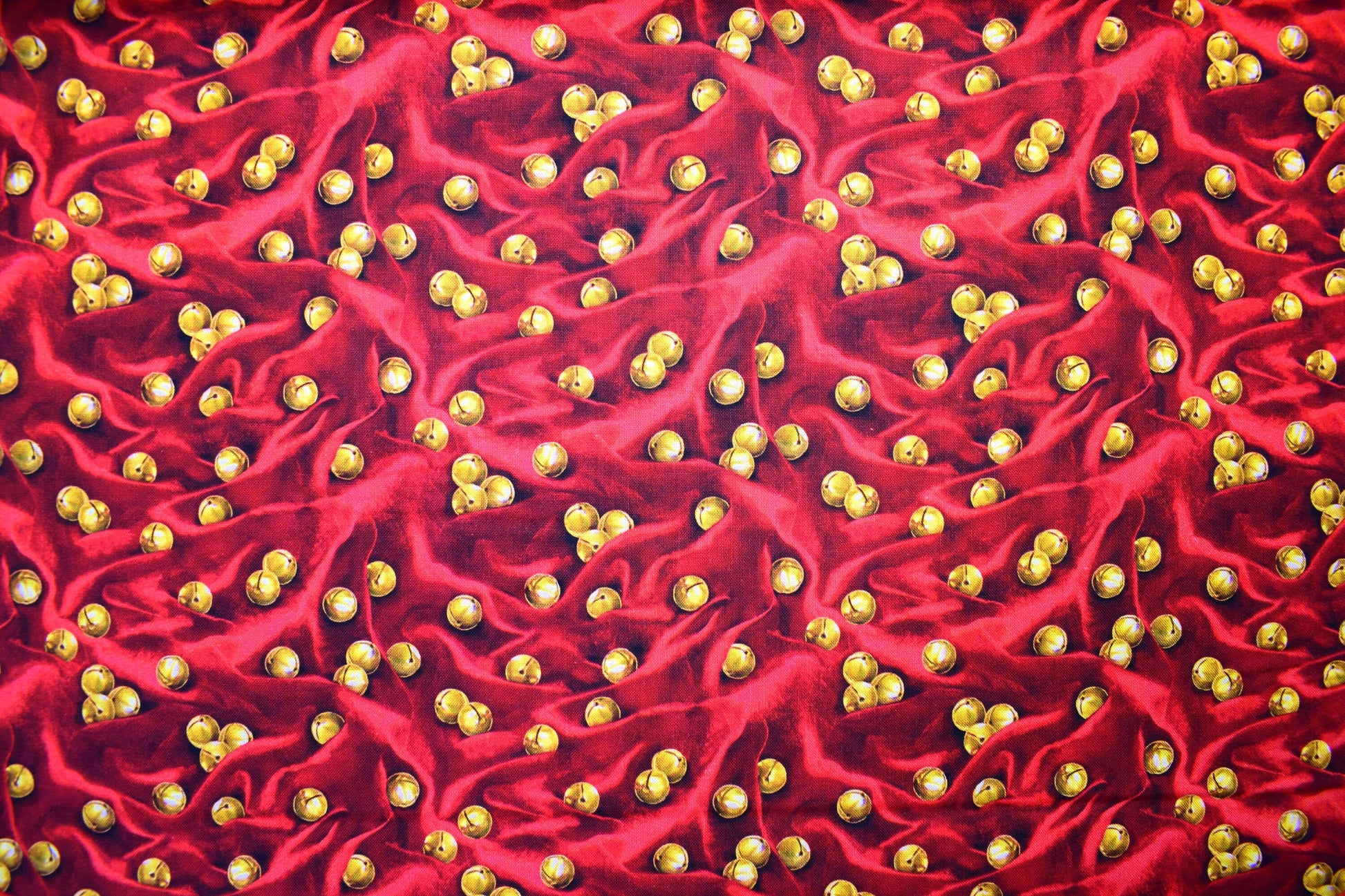 Red Christmas bells fabric, Santa's List, Christmas Quilting fabric, price by the half metre The Quilt Sanctuary