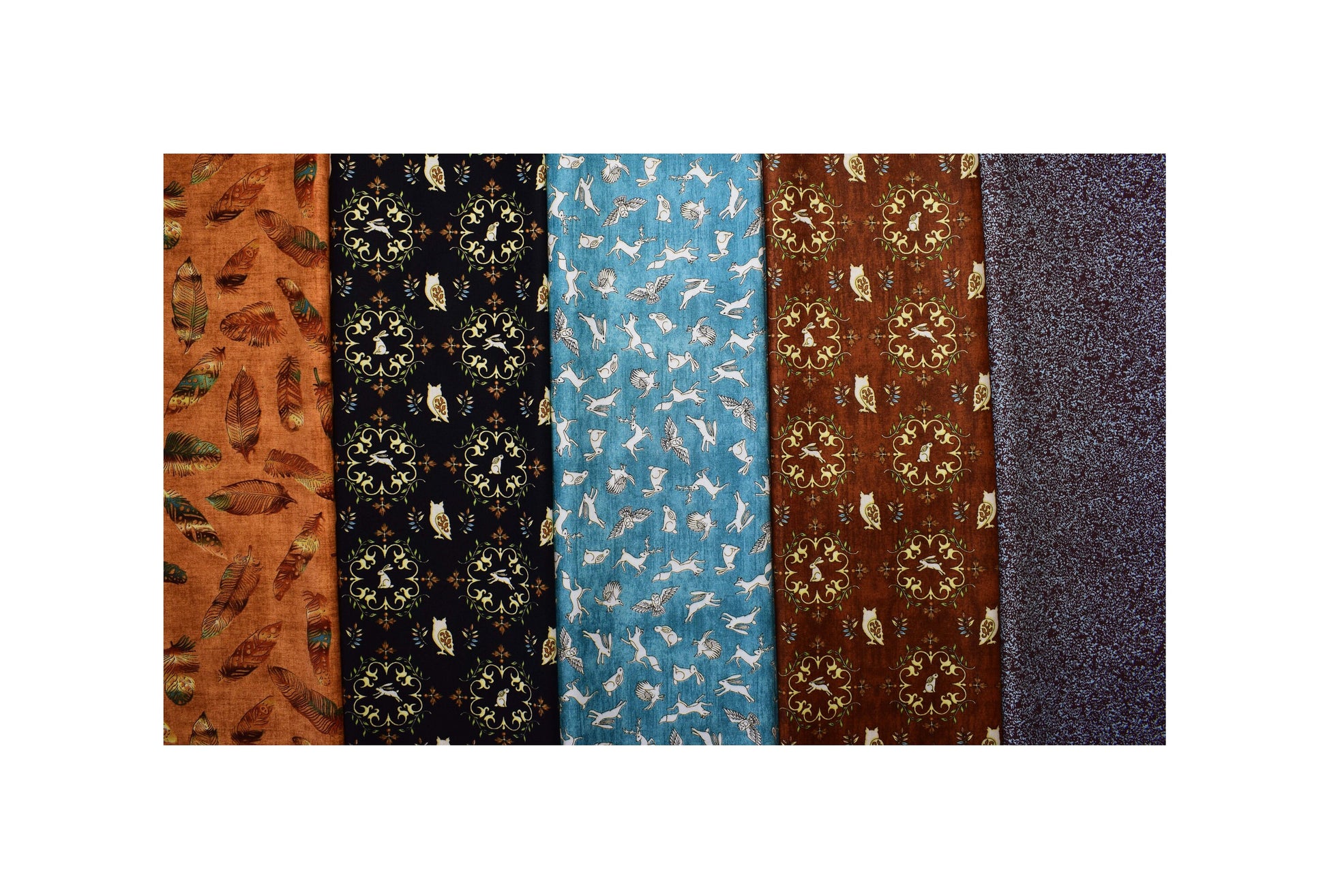 woodland creature fabric collection, Quilting fabric bundle, cotton fabric, quilting fabric The Quilt Sanctuary